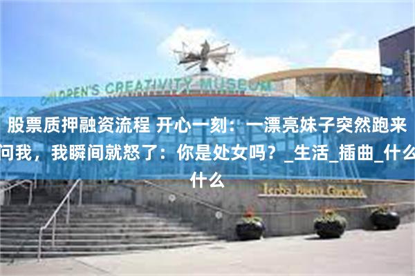 股票质押融资流程 开心一刻：一漂亮妹子突然跑来问我，我瞬间就怒了：你是处女吗？_生活_插曲_什么
