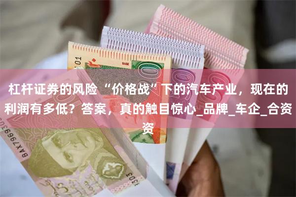 杠杆证券的风险 “价格战”下的汽车产业，现在的利润有多低？答案，真的触目惊心_品牌_车企_合资