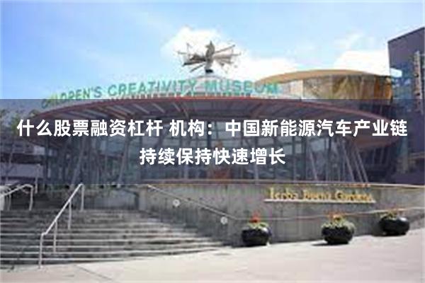 什么股票融资杠杆 机构：中国新能源汽车产业链持续保持快速增长