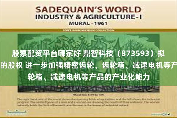 股票配资平台哪家好 鼎智科技（873593）拟收购赛仑特51%的股权 进一步加强精密齿轮、齿轮箱、减速电机等产品的产业化能力