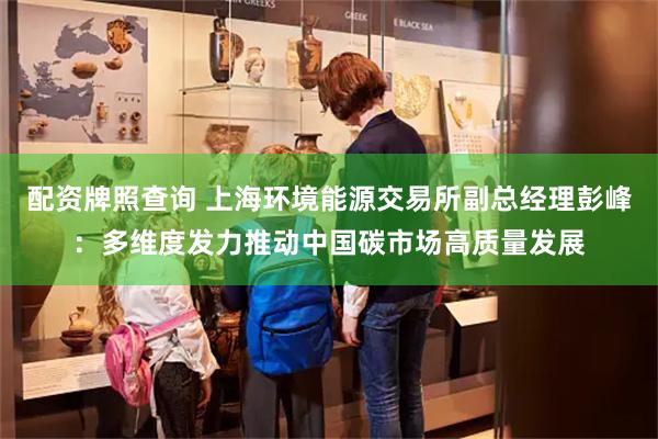 配资牌照查询 上海环境能源交易所副总经理彭峰：多维度发力推动中国碳市场高质量发展
