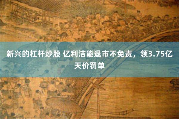 新兴的杠杆炒股 亿利洁能退市不免责，领3.75亿天价罚单